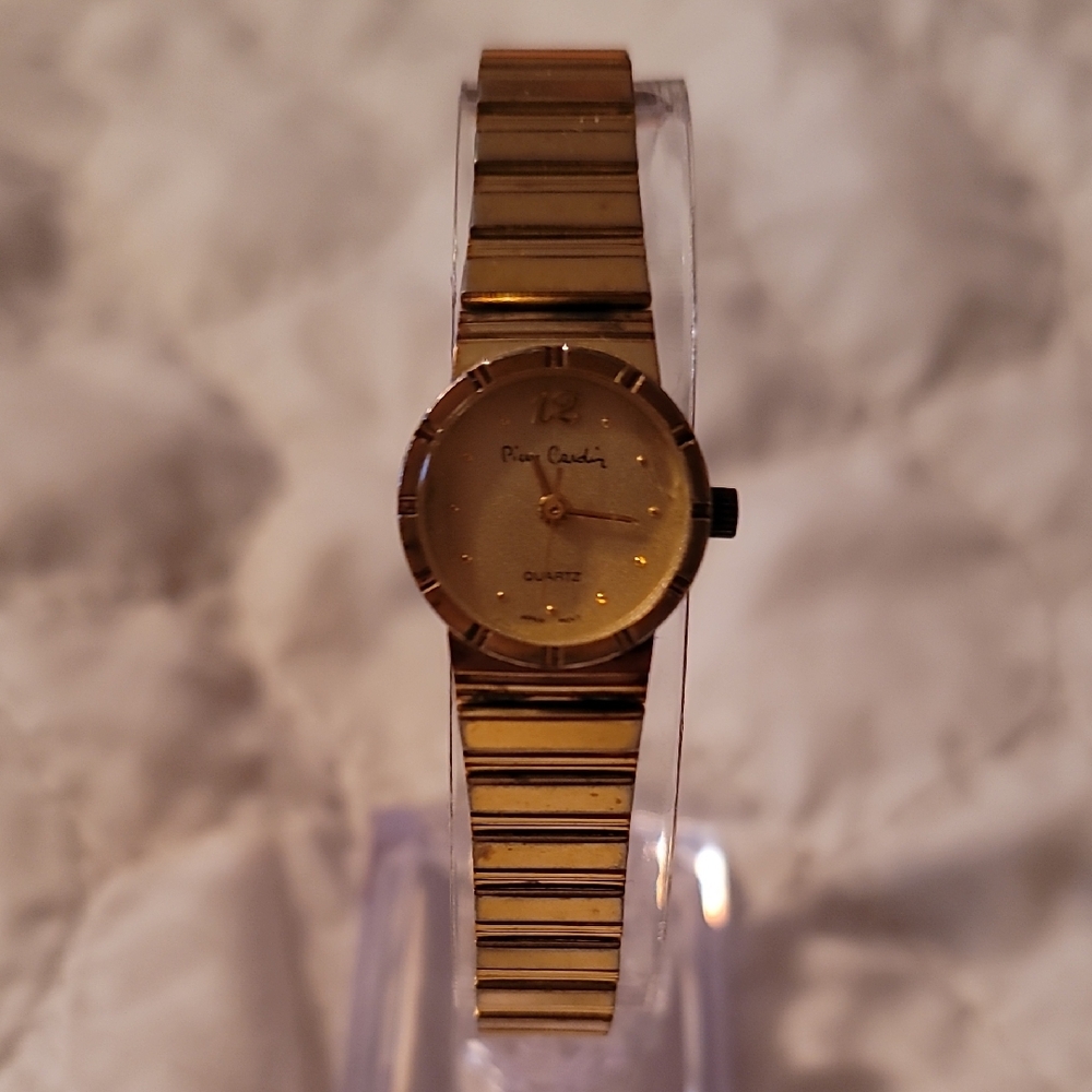 Vintage Goldtone Pierre‎ Cardin Womens Watch Gold Band New Battery